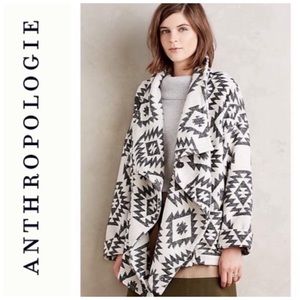 Anthropologie oversized Aztec wrap coat
